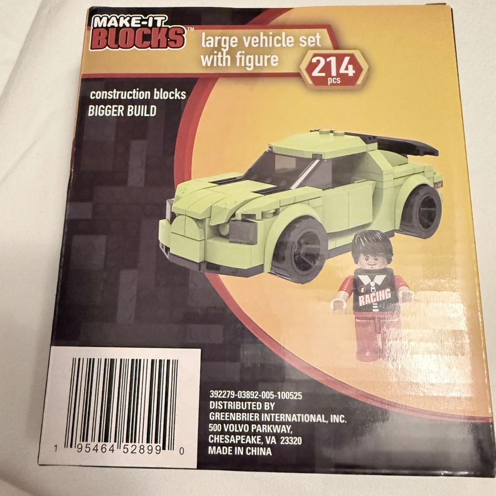 BUNDLE Make-It Blocks Large Vehicle Kids Green & Red NEW Building Bricks Lot